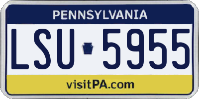 PA license plate LSU5955