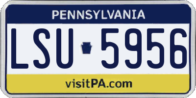PA license plate LSU5956