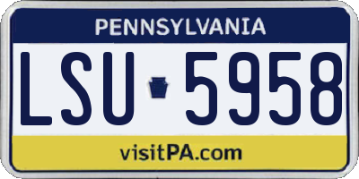 PA license plate LSU5958