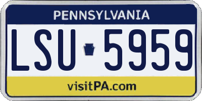 PA license plate LSU5959