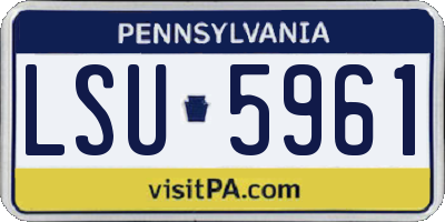 PA license plate LSU5961
