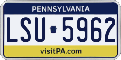 PA license plate LSU5962