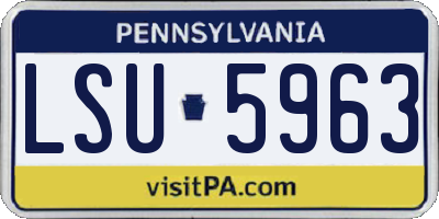PA license plate LSU5963