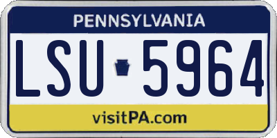 PA license plate LSU5964