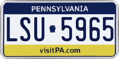 PA license plate LSU5965