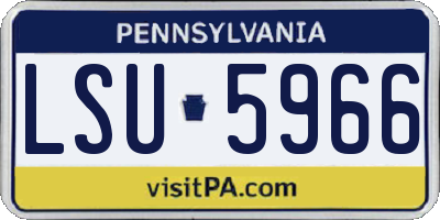 PA license plate LSU5966