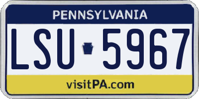 PA license plate LSU5967