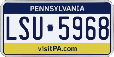 PA license plate LSU5968