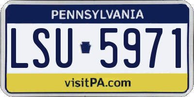PA license plate LSU5971