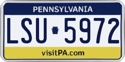 PA license plate LSU5972