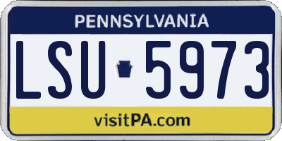 PA license plate LSU5973