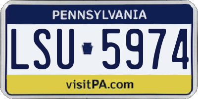 PA license plate LSU5974