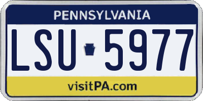 PA license plate LSU5977