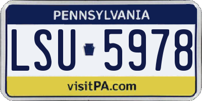PA license plate LSU5978