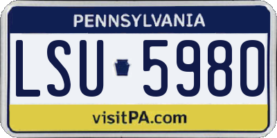 PA license plate LSU5980