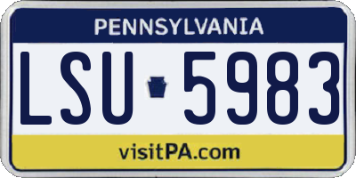 PA license plate LSU5983