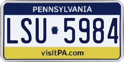 PA license plate LSU5984