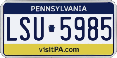PA license plate LSU5985