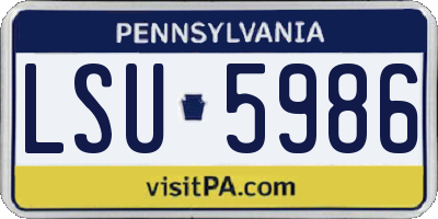 PA license plate LSU5986