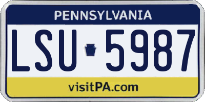 PA license plate LSU5987