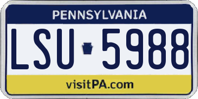 PA license plate LSU5988