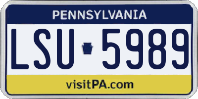 PA license plate LSU5989