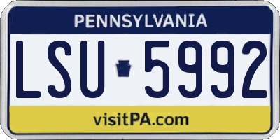 PA license plate LSU5992