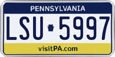 PA license plate LSU5997