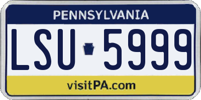 PA license plate LSU5999