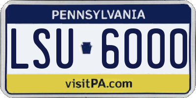 PA license plate LSU6000