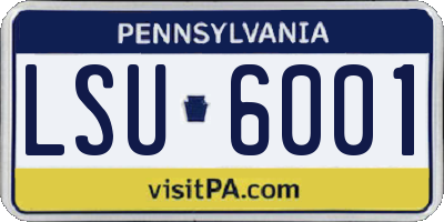 PA license plate LSU6001