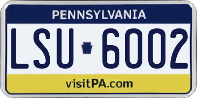PA license plate LSU6002