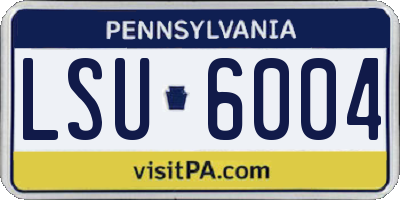 PA license plate LSU6004