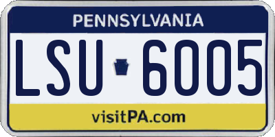 PA license plate LSU6005
