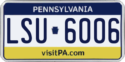 PA license plate LSU6006