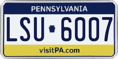 PA license plate LSU6007