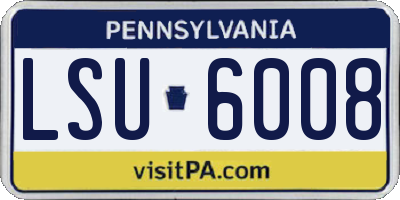 PA license plate LSU6008