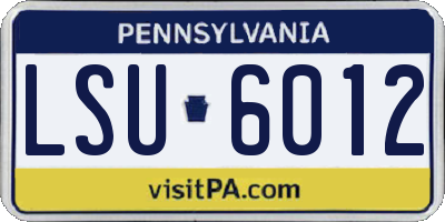 PA license plate LSU6012