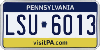 PA license plate LSU6013