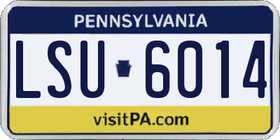 PA license plate LSU6014