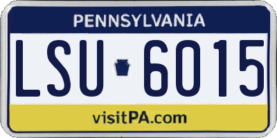 PA license plate LSU6015