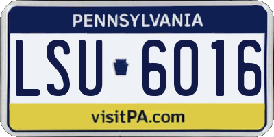 PA license plate LSU6016