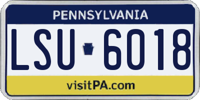PA license plate LSU6018