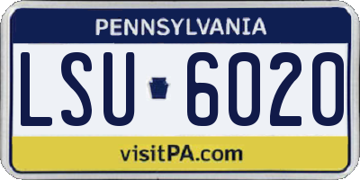 PA license plate LSU6020
