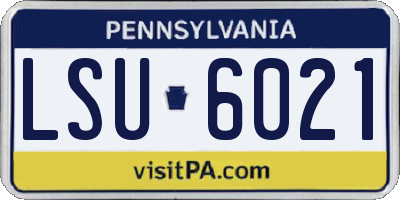 PA license plate LSU6021