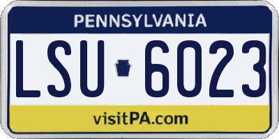 PA license plate LSU6023
