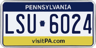 PA license plate LSU6024