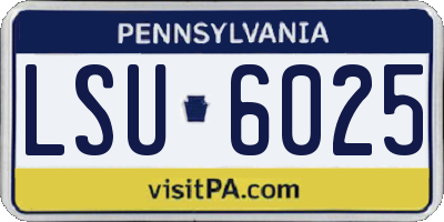 PA license plate LSU6025