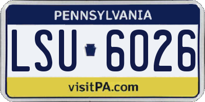 PA license plate LSU6026
