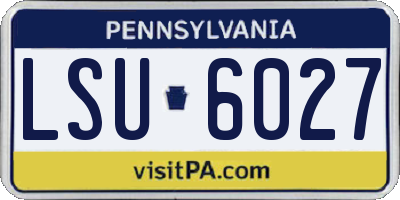 PA license plate LSU6027